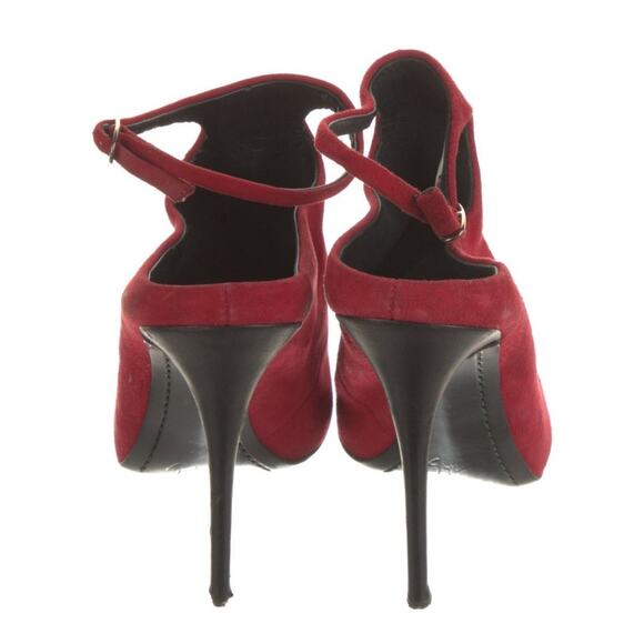 Giuseppe Zanotti Red Suede Leather High Heel Shoes Ankle Booties EU 38.5 - Picture 4 of 5